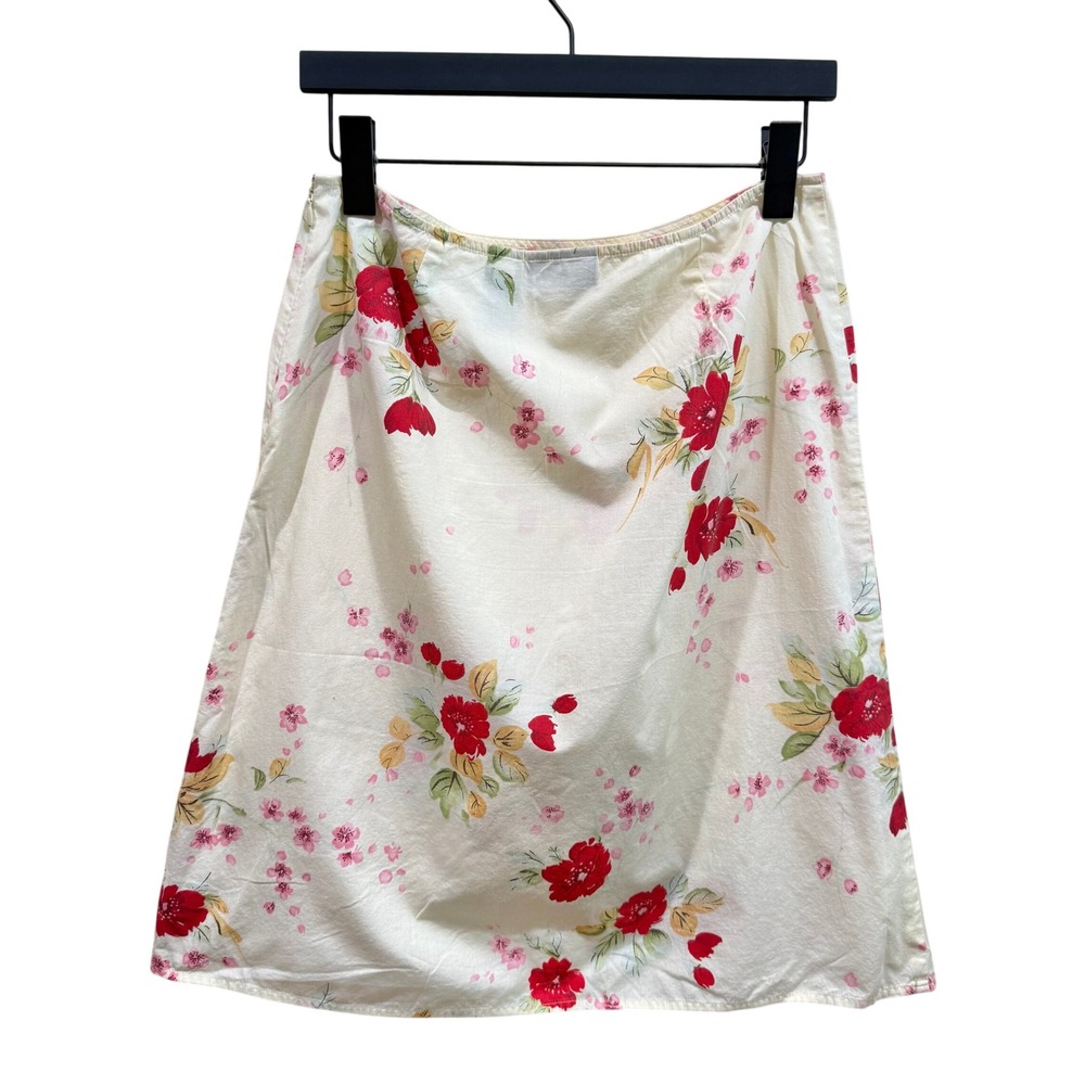 Vintage 90's DKNY Floral Low Rise Pencil Skirt 100% Cotton Size 9 - Picture 3 of 5